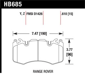 Land Rover Range Rover Brake Pads - Front - Hawk Performance - Performance Ceramic Street - `10-`11